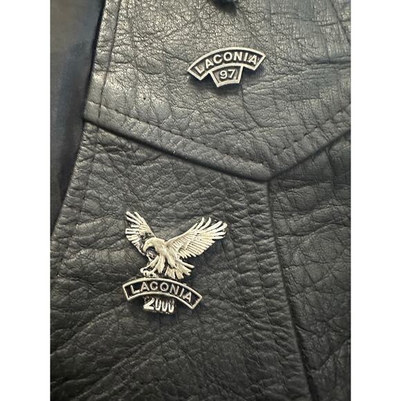 Vtg Genuine Leather Pro Rider Laced Motorcycle Vest Sz 40 Laconia NH‎ 90s Y2K - Picture 5 of 9